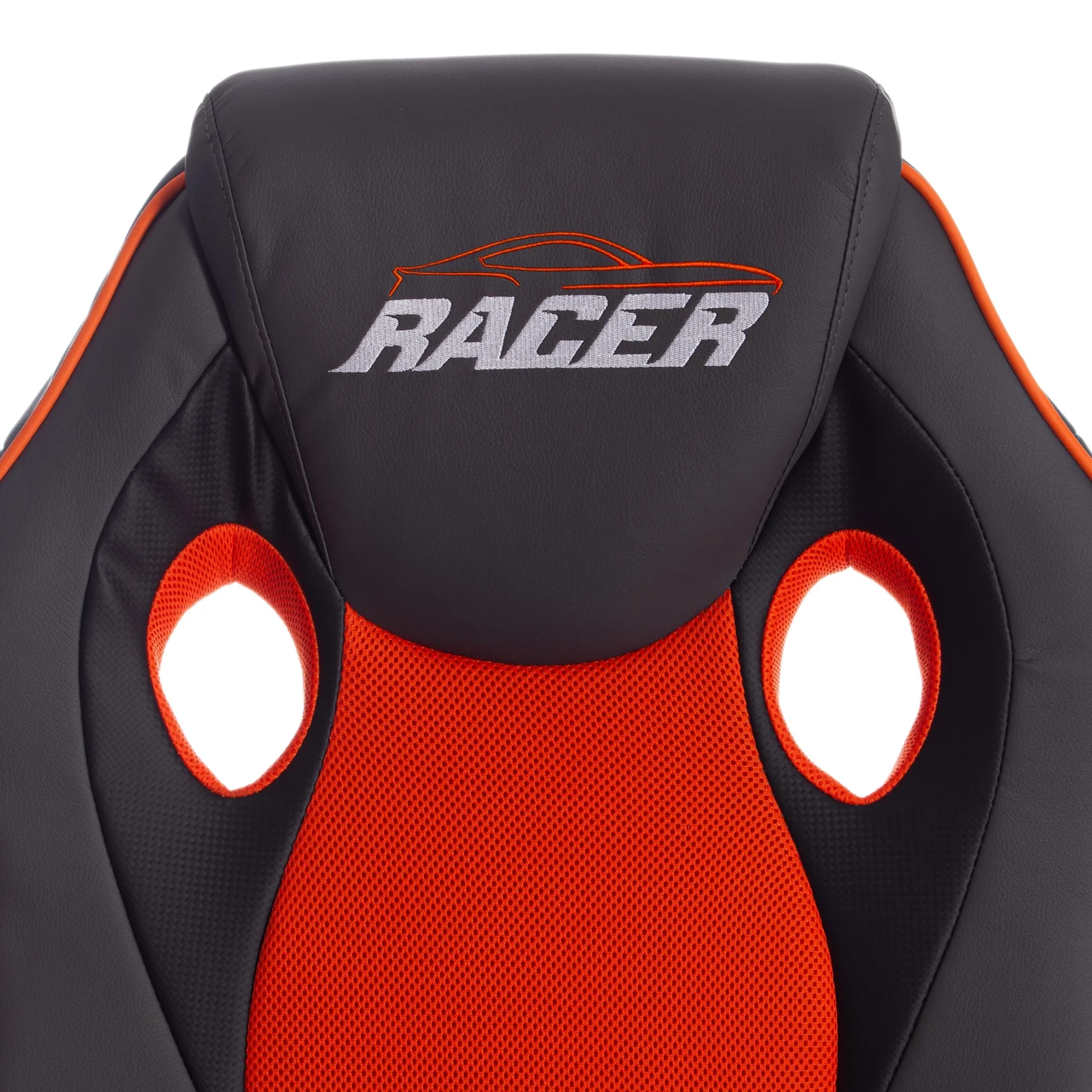 Кресло RACER кож/зам/ткань, металлик/оранжевый, 36/07 - фото 8 - id-p107733470