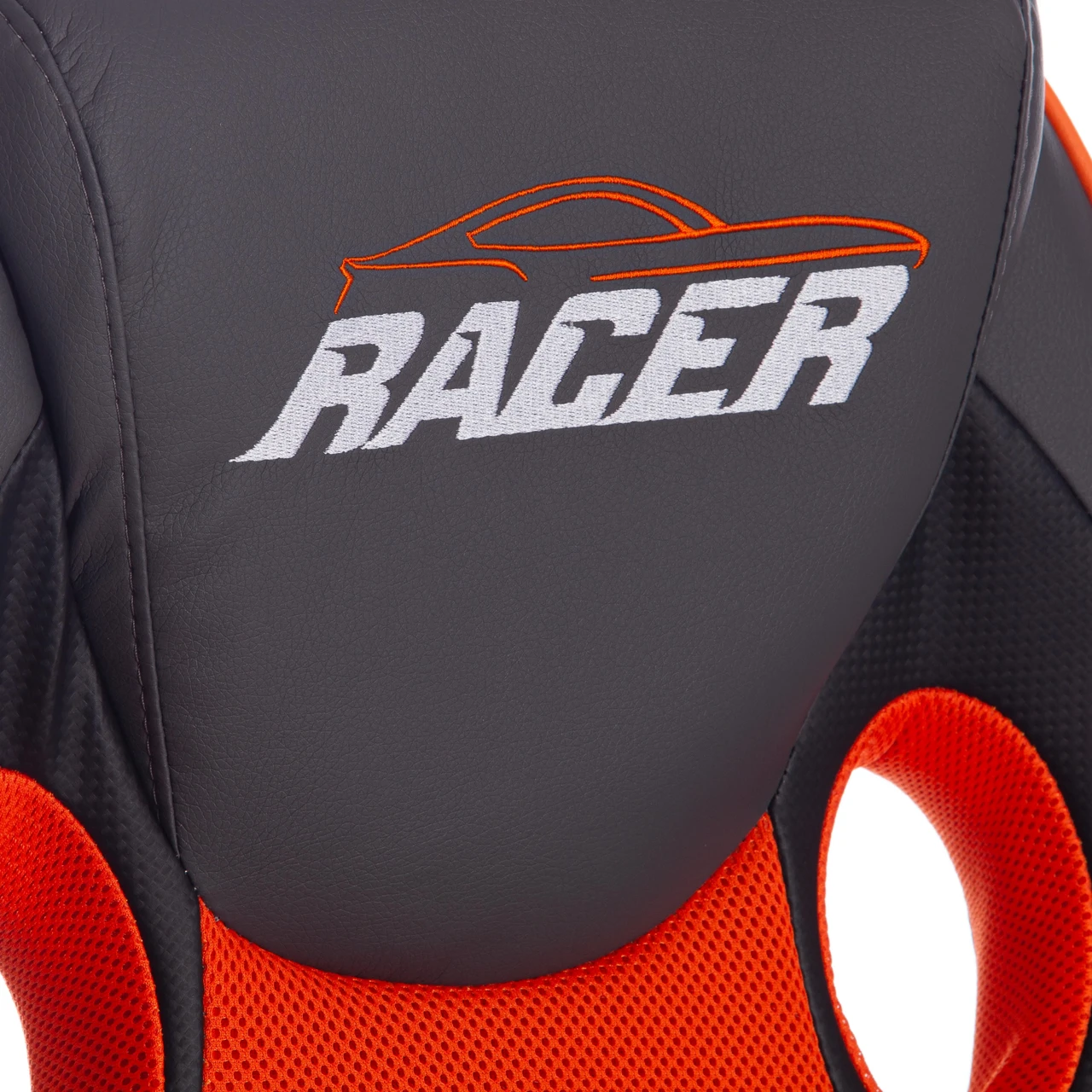 Кресло RACER кож/зам/ткань, металлик/оранжевый, 36/07 - фото 10 - id-p107733470