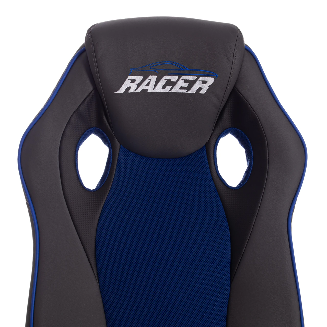 Кресло RACER кож/зам/ткань, металлик/синий, 36/10 - фото 7 - id-p107733473
