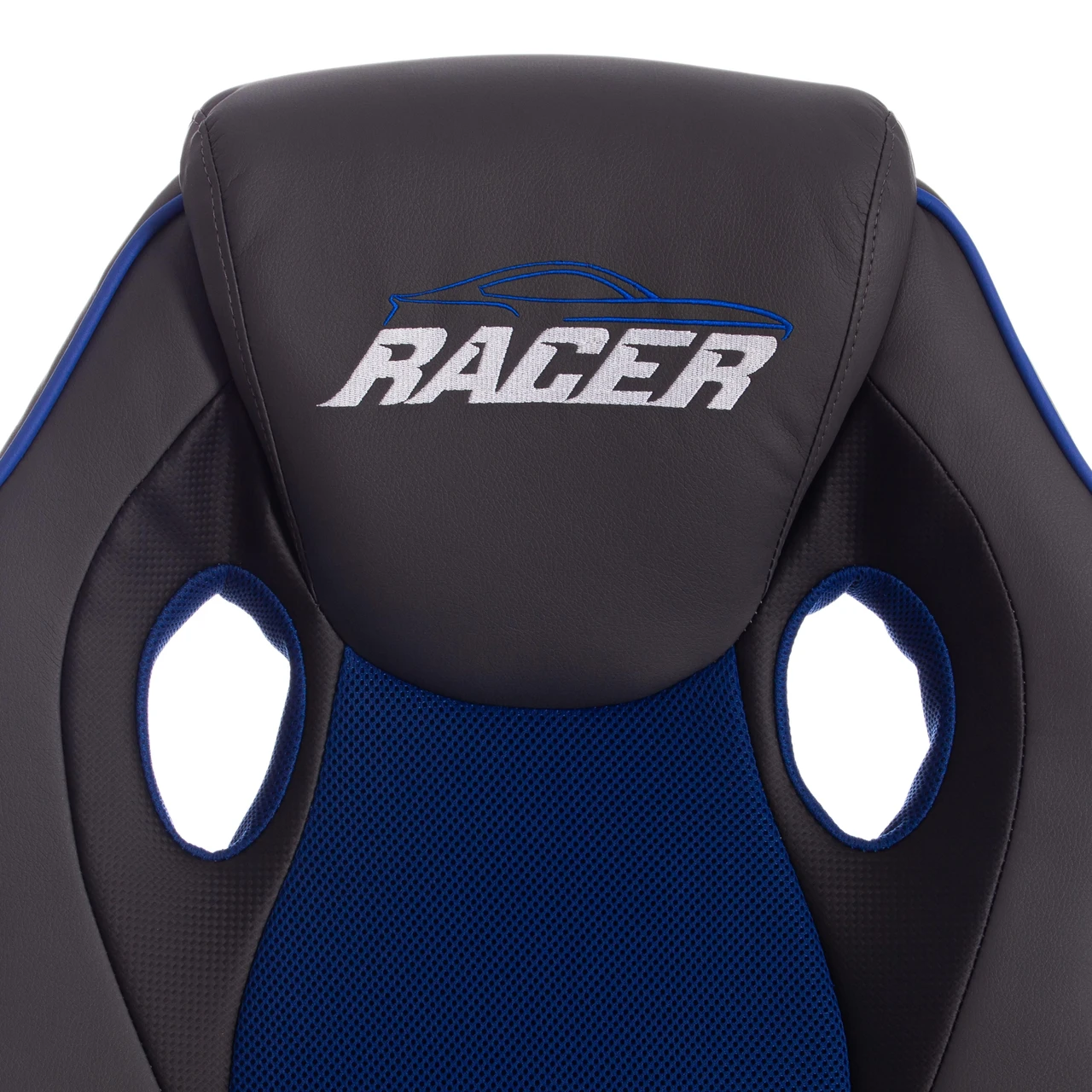 Кресло RACER кож/зам/ткань, металлик/синий, 36/10 - фото 8 - id-p107733473