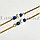 Цепочка для очков с золотистая с синими и белыми жемчугами 74 см, фото 2