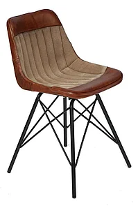 Стул Secret De Maison GETS ( mod. M-14529 ) металл/кожа буйвола/ткань хлопок, 78х45х51см, коричневый, ткань: