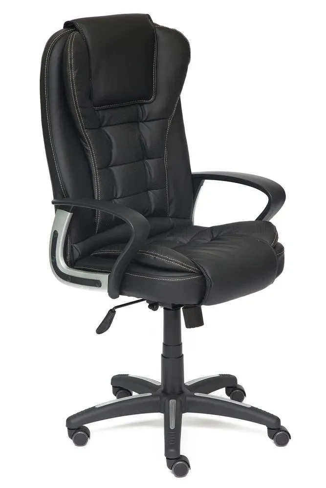 Кресло BARON кож/зам, черный/черный перфорированный, 36-6/36-6/06 - фото 1 - id-p107733884