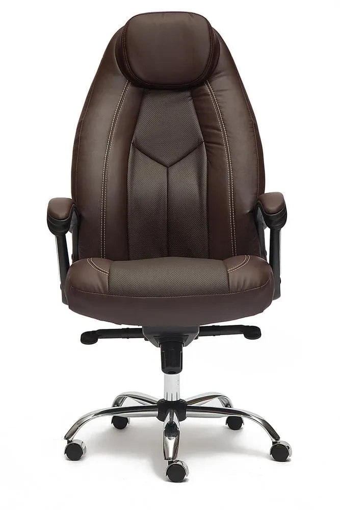 Кресло BOSS Lux кож/зам, коричневый/коричневый перфорированный, 36-36/36-36/06 - фото 2 - id-p107733890