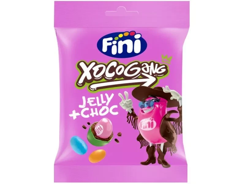Драже с желейными бобами Jelly choc  XOCOGANG 80гр (12шт-упак) /FINI Испания/
