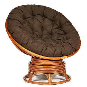 Кресло-качалка "PAPASAN" w 23/01 B / с подушкой / Cognac (коньяк), ткань Коричневый, 3М7-147