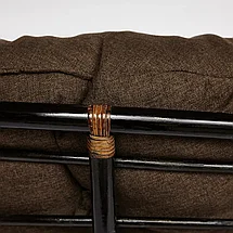 Кресло-качалка "PAPASAN" w 23/01 B / с подушкой / Antique brown (античный черно-коричневый), ткань Коричневый,, фото 3