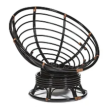 Кресло-качалка "PAPASAN" w 23/01 B / с подушкой / Antique brown (античный черно-коричневый), ткань Коричневый,, фото 4