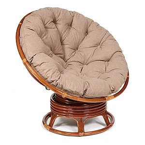 Кресло-качалка "PAPASAN" w 23/01 B / с подушкой / Pecan (орех), экошерсть Коричневый, 1811-5