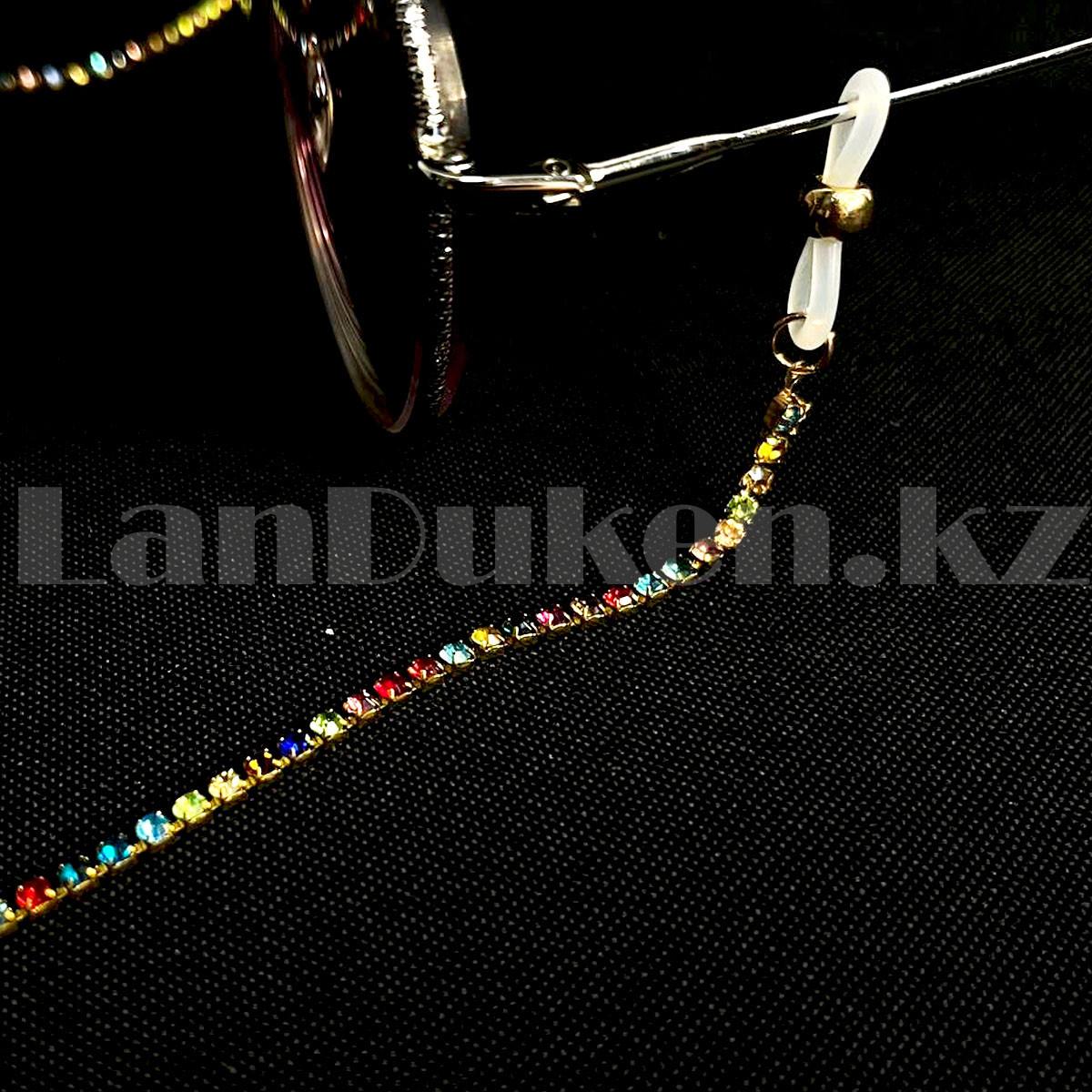 Цепочка для очков с золотистая с камнями разных цветов 72 см - фото 2 - id-p107737913