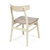 CT 8804 Стул Rabat с мягким сиденьем дерево гевея, 52,5*46,5*78см, античный белый, ткань бежевая (FG22616-16), фото 4