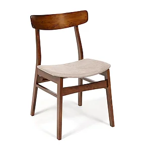 CT 8804 Стул Rabat с мягким сиденьем дерево гевея, 52,5*46,5*78см, Тёмный Дуб, ткань бежевая (FG22616-16)