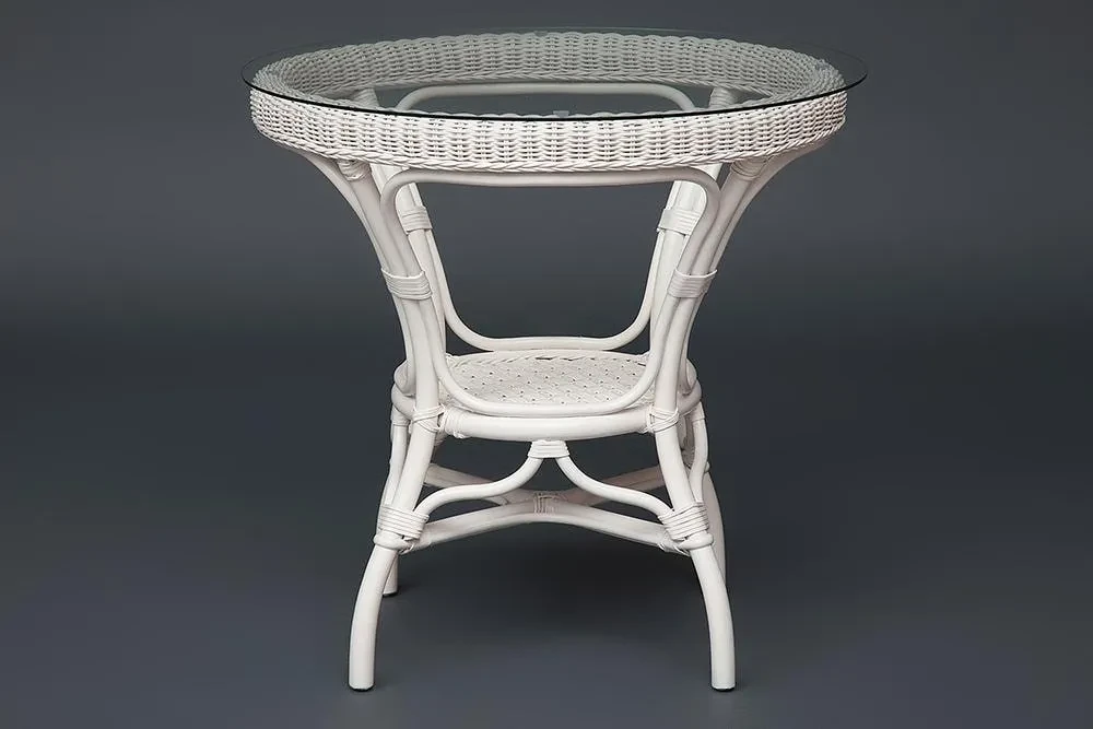 Комплект обеденный "ANDREA" ( стол со стеклом + 4 кресла + подушки) TCH White (белый), Ткань рубчик, цвет - фото 6 - id-p107734081