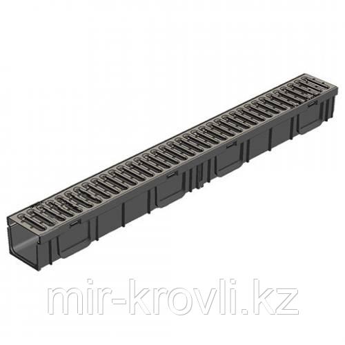 Лоток водоотводный Gidrolica Light ЛВ-10.11,5.9,5 с решеткой стальной