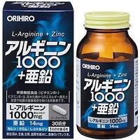 Аргинин и цинк, 1000 ед на 30дней, ORIHIRO, Япония.