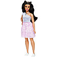Barbie "Игра с модой" Кукла Барби Брюнетка в розовой юбке с кружевами #65 (Пышная), фото 2
