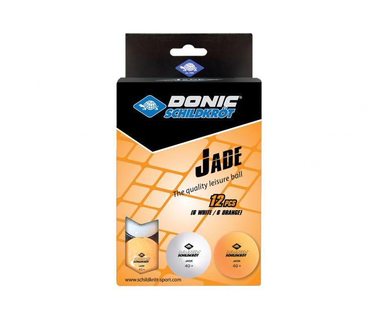 Мячики для н/тенниса DONIC JADE 40+ 12 штук, белый + оранжевый - фото 1 - id-p107743000