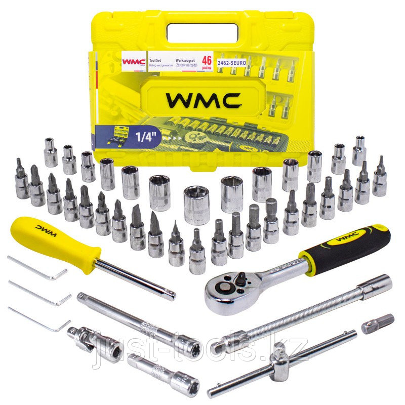 WMC tools Набор инструмента 46пр. 1/4''(6-гран.)(4-14мм) WMC TOOLS WMC-2462-5 EURO 51116