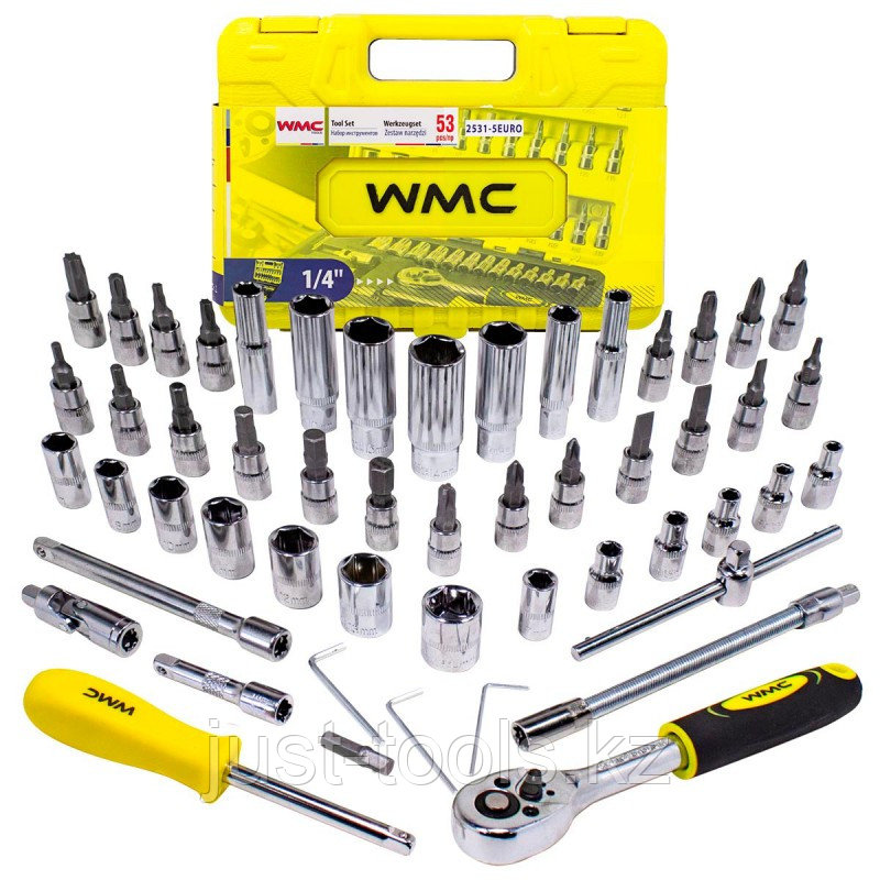WMC tools Набор инструмента 53пр. 1/4''(6-гран.) WMC TOOLS WMC-2531-5 EURO 51117