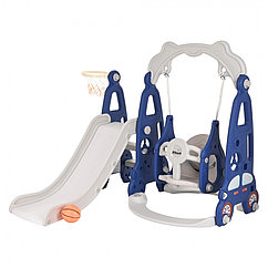 Детский игровой комплекс 3 в 1 "Pituso" СуперКар. Горка + качели + баскетбольное кольцо.