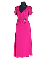 Элегантное Женское Сиреневое Полуприлегающее Платье с Запахом на Лифе