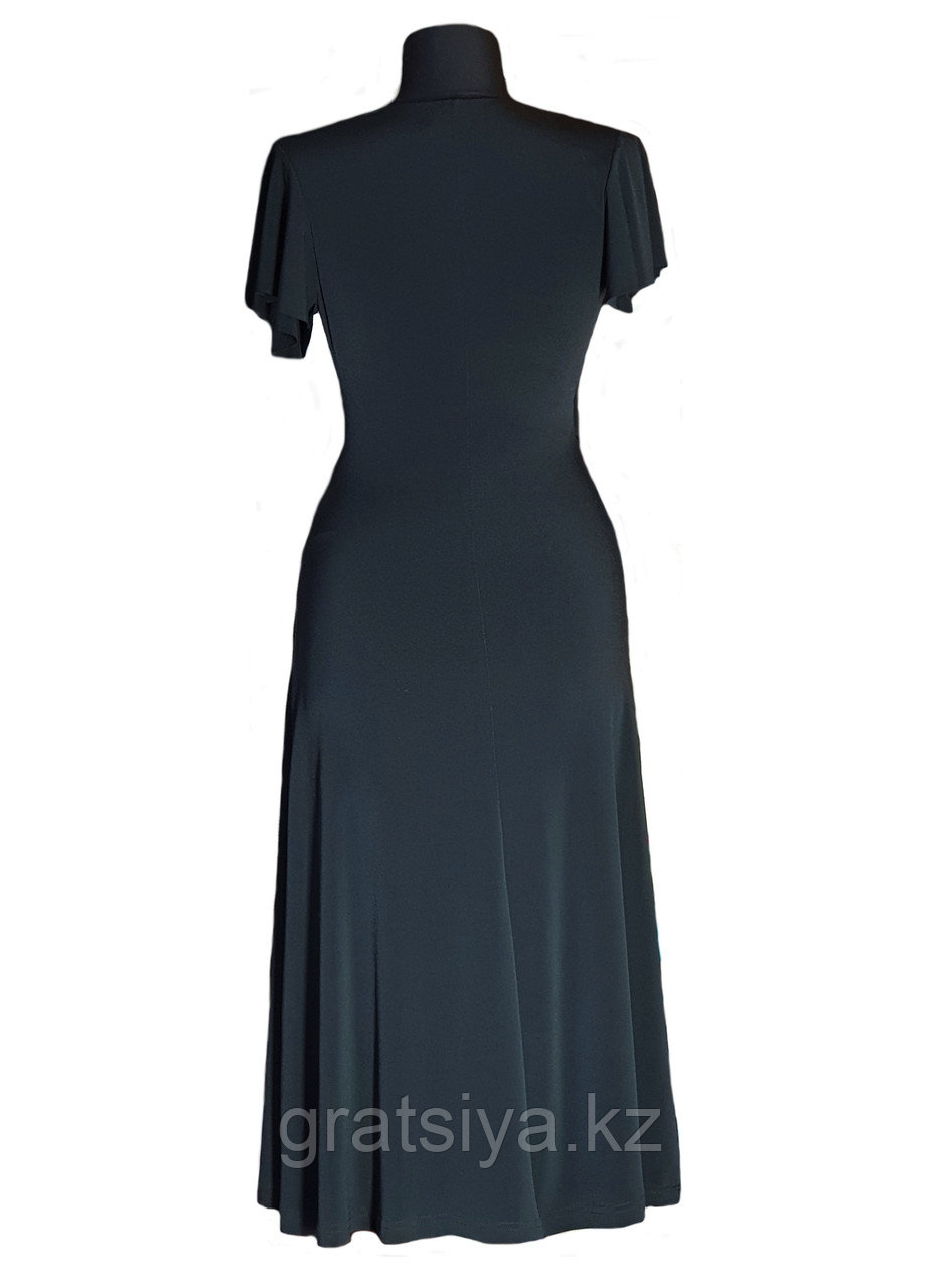 Элегантное Черное Полуприлегающее Платье с Запахом По Линии Талии 38 р - фото 2 - id-p107747052