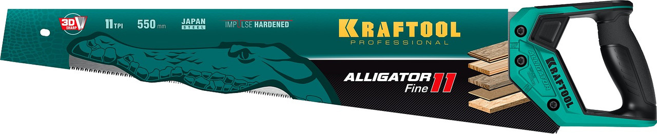 Ножовка для точного реза Alligator Fine 11, KRAFTOOL 11 TPI, 550 мм (15203-55) - фото 2 - id-p107740641
