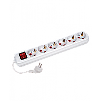 Удлинитель с заземлением 5 метров 6 гн с выключателем
