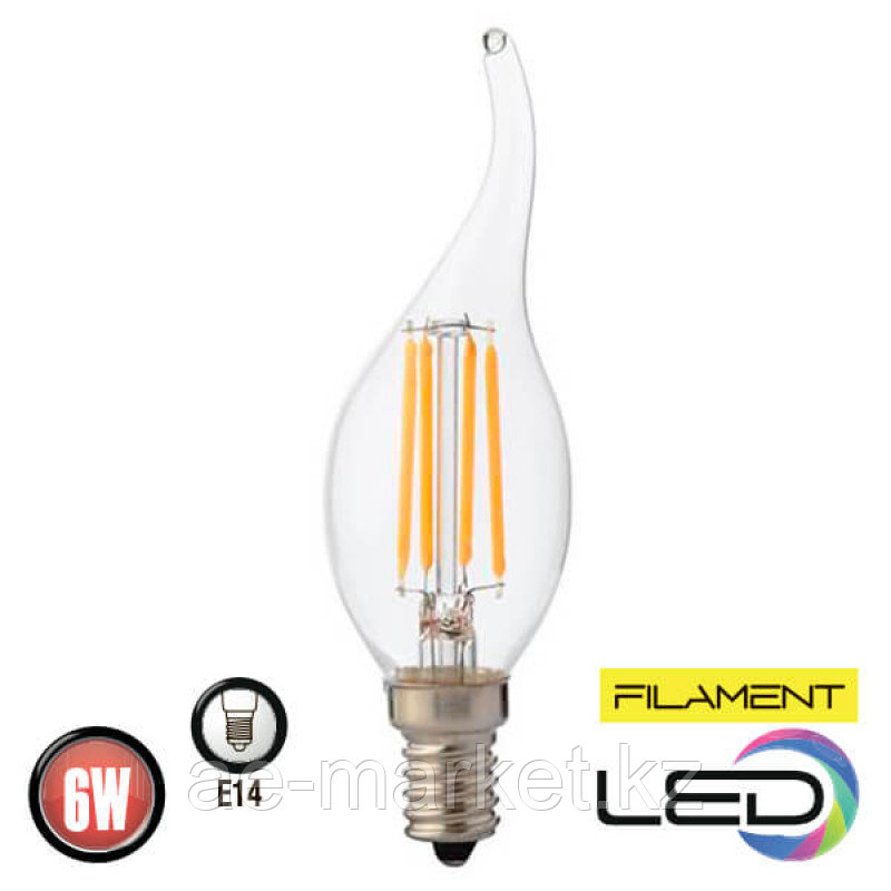 FILAMENT FLAME-6 филаментная лампа филаментная лампа - фото 1 - id-p107760605