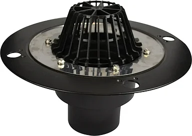 Воронка кровельная WIGAR с электрообогревом, прижимным фланцем и листоуловителем 110*450