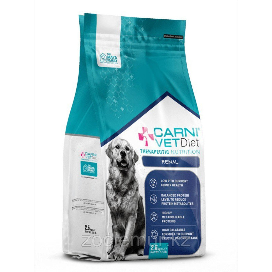 CARNI VD DOG RENAL Сухой корм для собак при ХПН, поддержание здоровья почек, 2,5 кг
