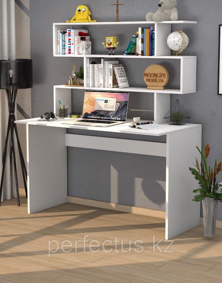 Письменный офисный стол ЛДСП 120x45x165 см белый