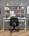 Письменный офисный стол ЛДСП 120x45x165 см белый, фото 2