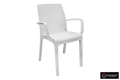 Bica, Италия Орындық B:қолтықтары бар ротан ИНДИАНА, ақ