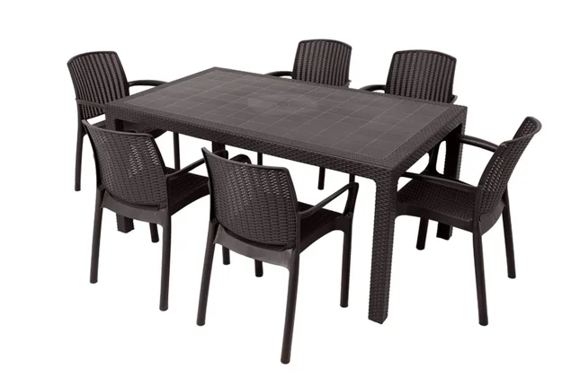 Комплект мебели Barcelona Set, венге (6 стульев Jersey венге/1 стол Fiji венге), фото 2