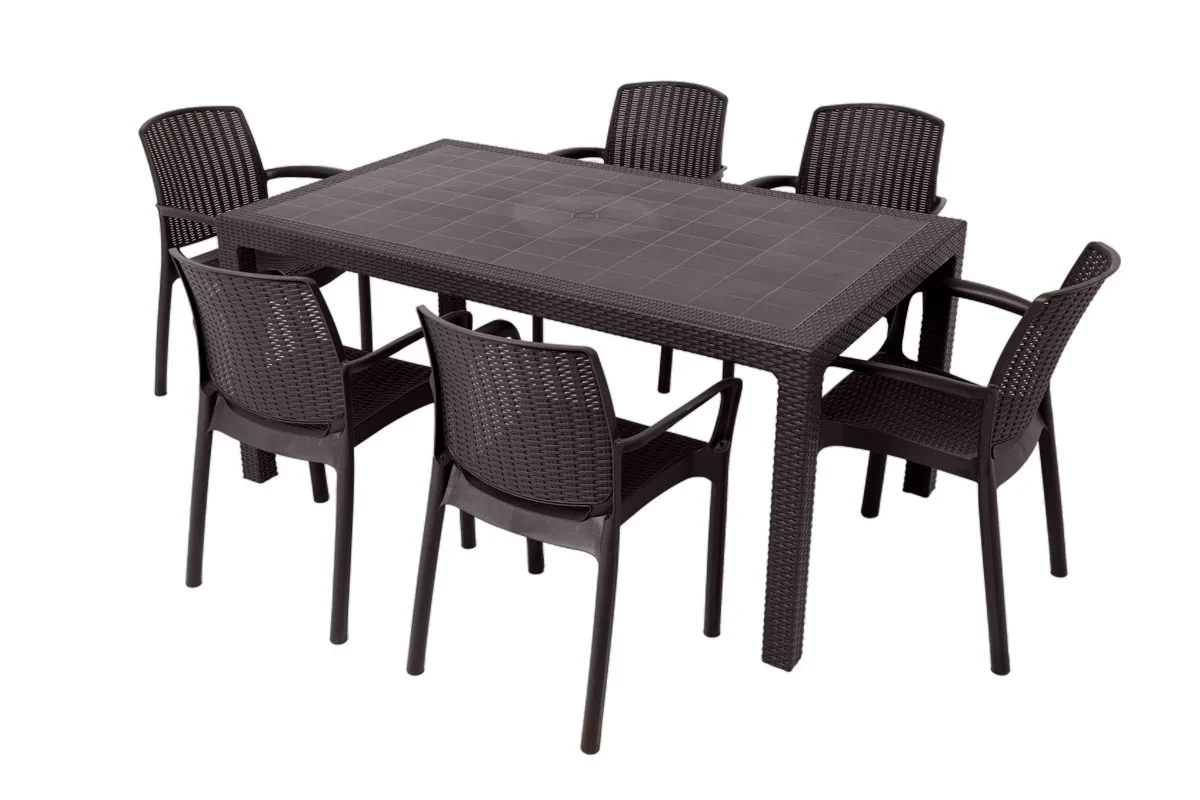 Gardeck Комплект мебели Barcelona Set, венге (6 стульев Jersey венге/1 стол Fiji венге) - фото 1 - id-p106528170