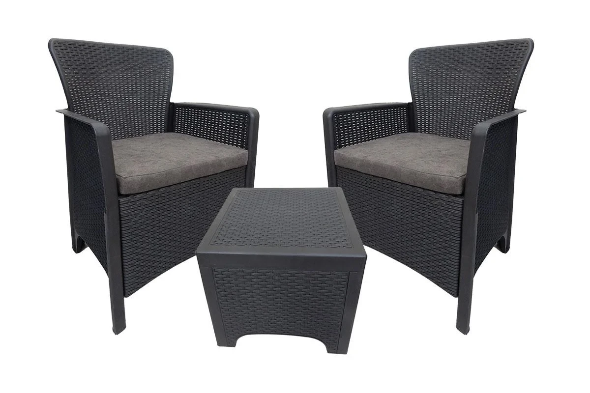 B:Rattan жиһаз жиынтығы b:rattan Maryland, антрацит (2 жастық) - фото 1 - id-p106528205