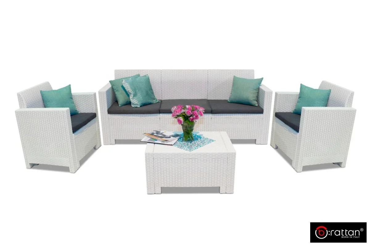 Bica, Италия Комплект мебели NEBRASKA 3 Set (диван, 2 кресла и стол), белый - фото 1 - id-p106527890