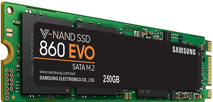 SSD M.2 SATA  250 GB Samsung 860 EVO, MZ-N6E250BW, SATA 6Gb/s