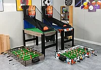 Игровой стол 5в1 FOLDABLE MULTIFUNCTIONAL TABLE(теннис,фут.,бильярд,аэрох.,баскет) серый