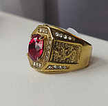 Перстень с камнем ''Golden'' позолота, фото 10