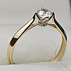 Золотое кольцо с фианитами 1,45 гр. 585 проба, 16 размер, фото 2