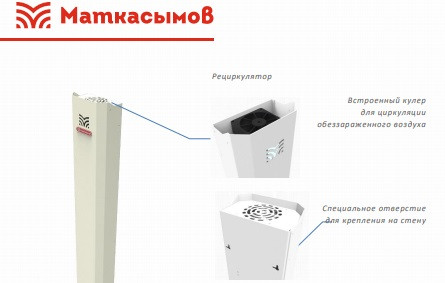 Рециркулятор настенный Маткасымов Clean Air, двухламповый, 2х30 Вт - фото 2 - id-p107794144