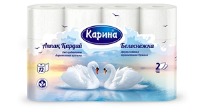 Туалетная бумага "Белоснежка" б/о Лебеди 12. TB-2