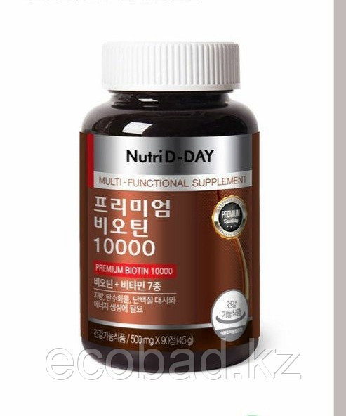 Биотин Nutri D-Day Витамин В7 10 000 мкг / 90 таб - фото 1 - id-p107798316