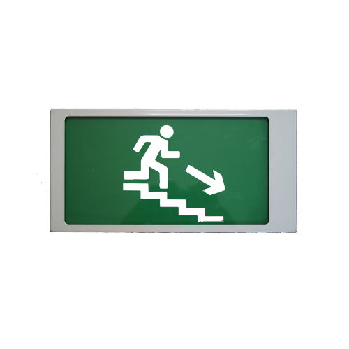 Ирида-Гефест "Выход по лестнице вниз", трафаретный (Т-Е13-Бел/Зел-2х5) - фото 1 - id-p107787213