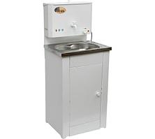 Дачный умывальник Вихрь КОМФОРТ с подогревом, нержавеющая мойка, цвет белый 74/4/6