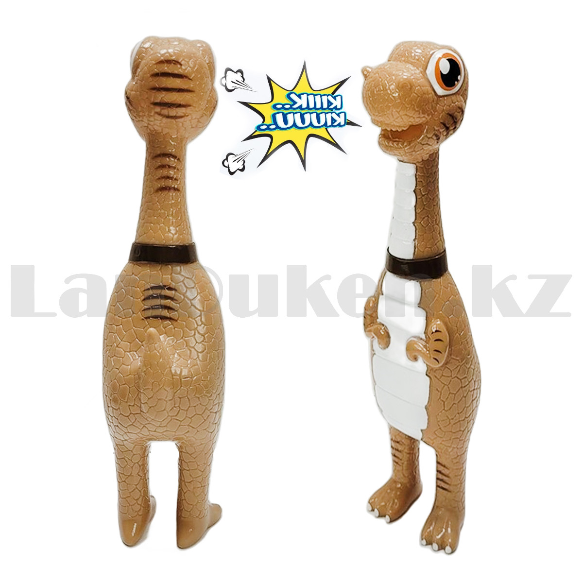 Кричащая резиновая игрушка Динозавр бежевый 32,5 см - фото 2 - id-p107800347