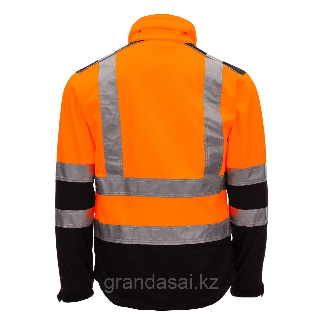 NITRAS 7170 куртка софтшелл повышенной видимости, оранжевая / чёрная - фото 2 - id-p107800985