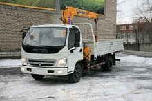Кран манипулятор с прямой телескопической стрелой